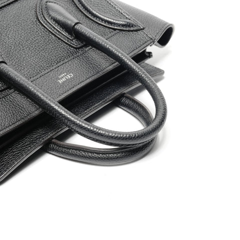 CELINE Nano Luggage Leather Handbag black WS24712