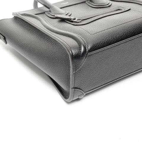 CELINE Nano Luggage Leather Handbag black WS24712