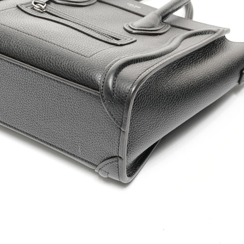 CELINE Nano Luggage Leather Handbag black WS24712