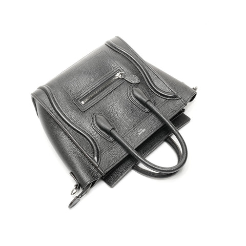 CELINE Nano Luggage Leather Handbag black WS24712