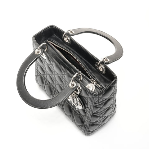 Christian Dior Lady Dior Medium Lambskin Handbag black WS24715