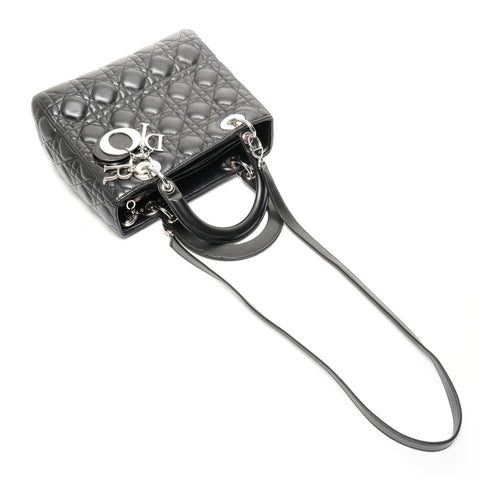 Christian Dior Lady Dior Medium Lambskin Handbag black WS24715