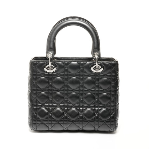 Christian Dior Lady Dior Medium Lambskin Handbag black WS24715