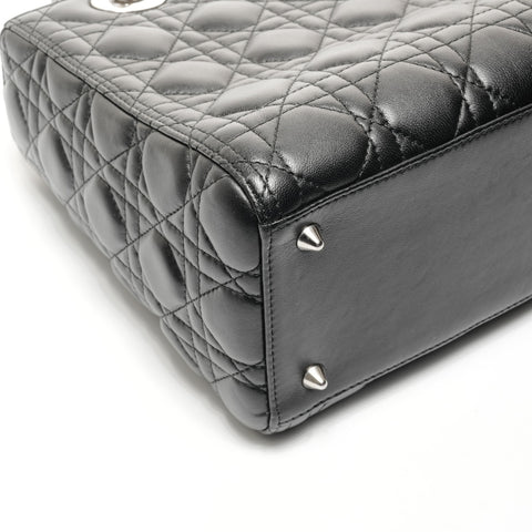 Christian Dior Lady Dior Medium Lambskin Handbag black WS24715
