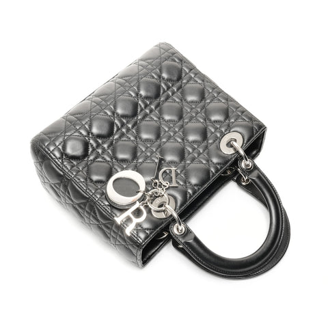 Christian Dior Lady Dior Medium Lambskin Handbag black WS24715