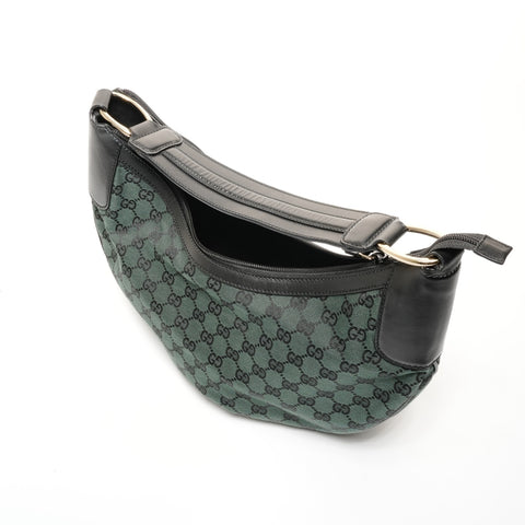 GUCCI GG Canvas Half Moon Hobo One Belt Umhängetasche grün WS24719