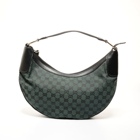GUCCI GG Canvas Half Moon Hobo One Belt Shoulder Bag green WS24719
