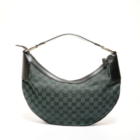 GUCCI GG Canvas Half Moon Hobo One Belt Shoulder Bag green WS24719