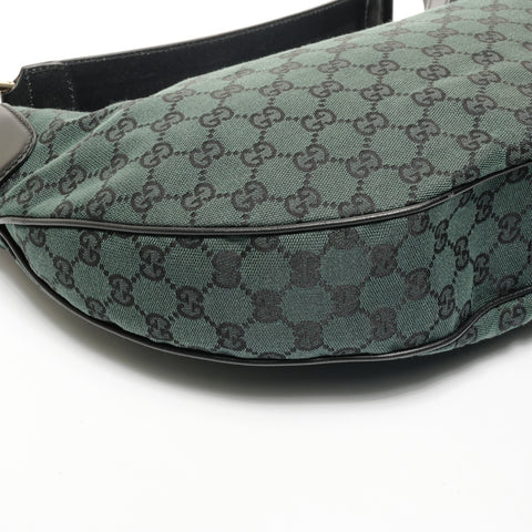 GUCCI GG Canvas Half Moon Hobo One Belt Umhängetasche grün WS24719