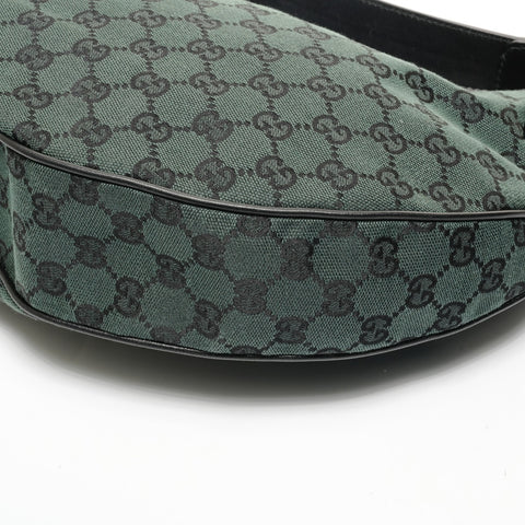 GUCCI GG Canvas Half Moon Hobo One Belt Umhängetasche grün WS24719