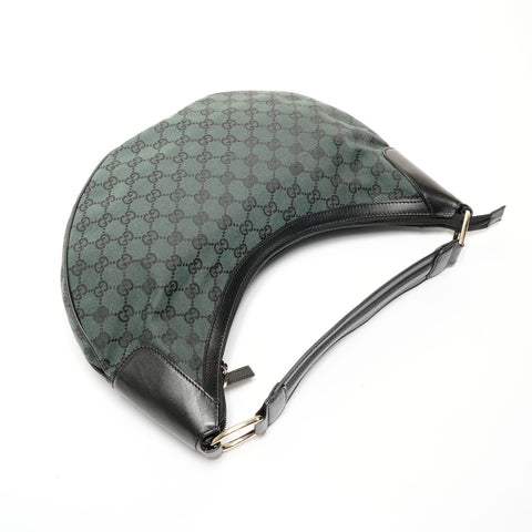 GUCCI GG Canvas Half Moon Hobo One Belt Shoulder Bag green WS24719