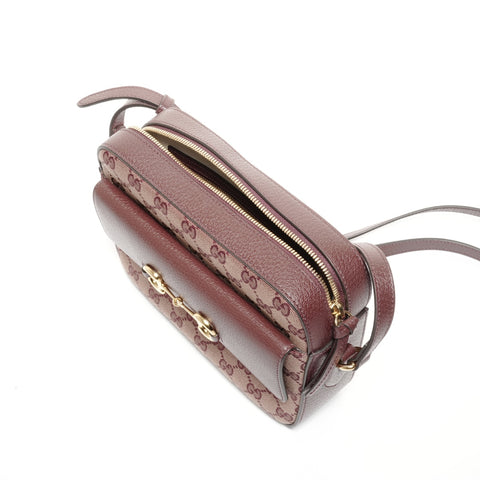 GUCCI GG Canvas Horsebit Camera Bag, Small Shoulder Bag Red WS24720