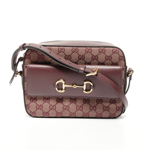 GUCCI GG Canvas Horsebit Camera Bag, Small Shoulder Bag Red WS24720