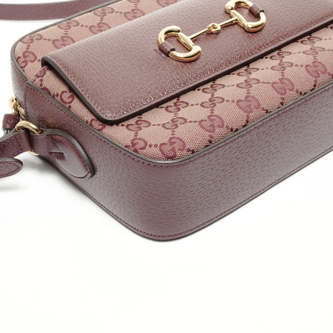 GUCCI GG Canvas Horsebit Camera Bag, Small Shoulder Bag Red WS24720