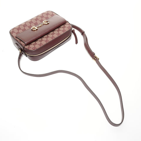 GUCCI GG Canvas Horsebit Camera Bag, Small Shoulder Bag Red WS24720