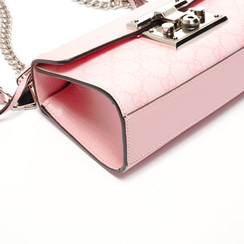 GUCCI GG Supreme Mini Padlock Shoulder Bag pink WS24722
