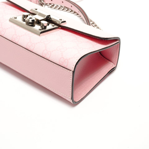 GUCCI GG Supreme Mini Padlock Shoulder Bag pink WS24722