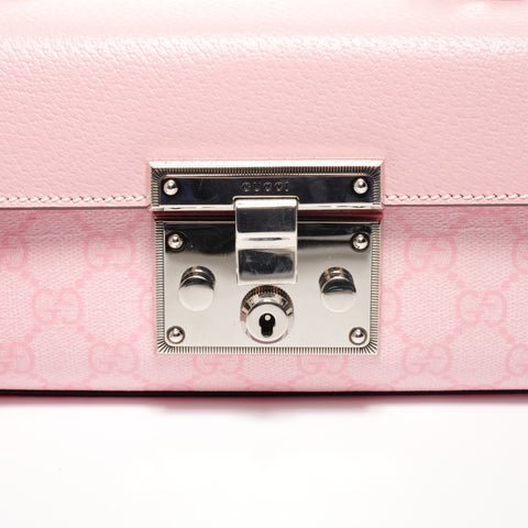 GUCCI GG Supreme Mini Padlock Shoulder Bag pink WS24722