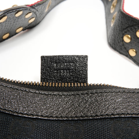 GUCCI GG Canvas Nieten Schultertasche mit einem Gürtel schwarz WS24724
