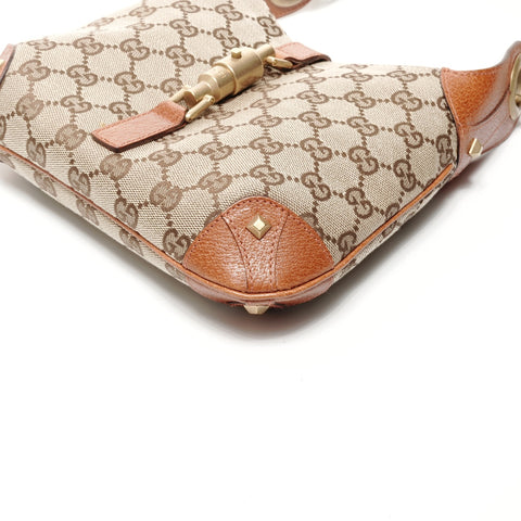 GUCCI GG Canvas New Jackie Shoulder Bag Brown WS24725