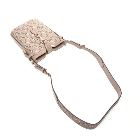 GUCCI GG Shadow Leather Mini Bucket Shoulder Bag beige WS24726