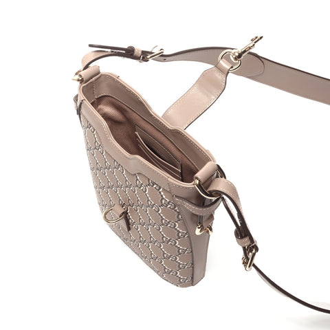 GUCCI GG Shadow Leather Mini Bucket Shoulder Bag beige WS24726