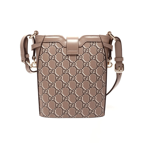 GUCCI GG Shadow Leather Mini Bucket Shoulder Bag beige WS24726