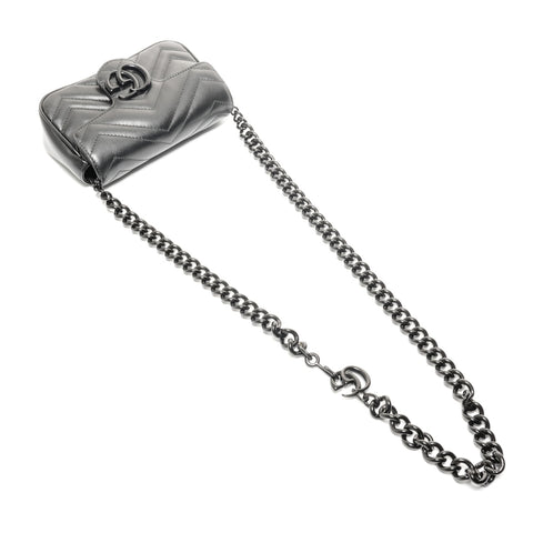 GUCCI GG Marmont Leather Shoulder Bag black WS24727