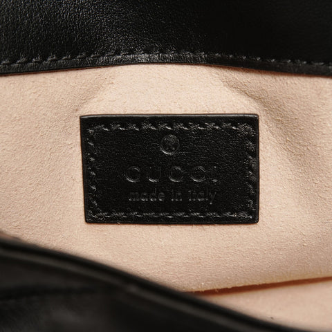 GUCCI GG Marmont Leather Shoulder Bag black WS24727