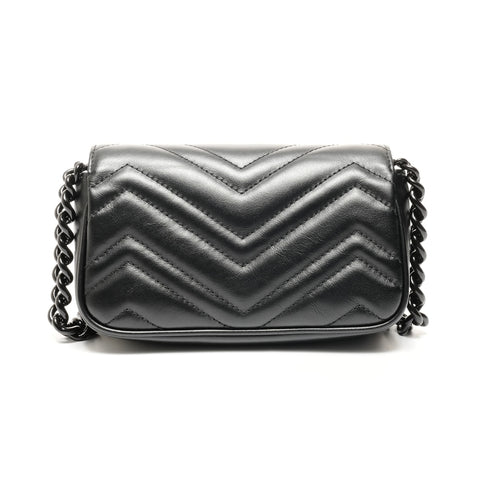 GUCCI GG Marmont Leather Shoulder Bag black WS24727