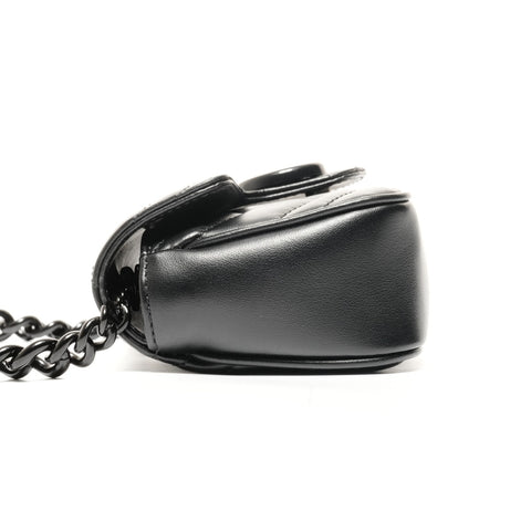 GUCCI GG Marmont Leather Shoulder Bag black WS24727