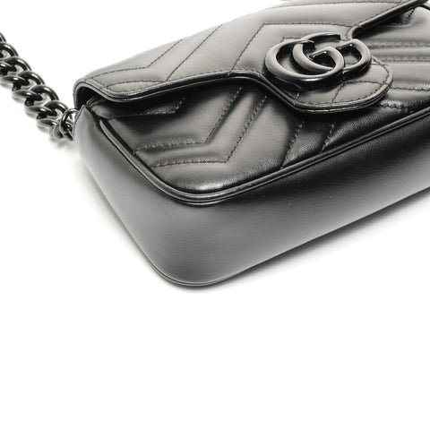 GUCCI GG Marmont Leather Shoulder Bag black WS24727