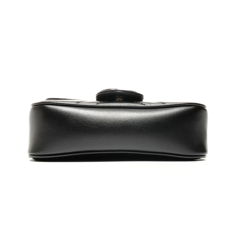 GUCCI GG Marmont Leather Shoulder Bag black WS24727