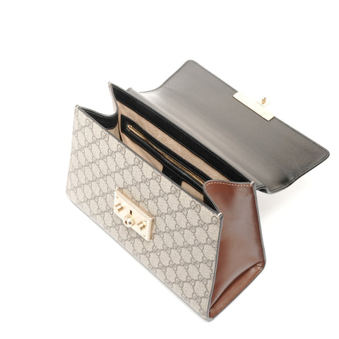 GUCCI Top Handle 2-Way GG Supreme Handbag Brown WS24731