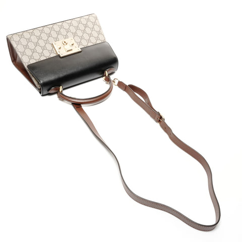 GUCCI Top Handle 2-Way GG Supreme Handbag Brown WS24731