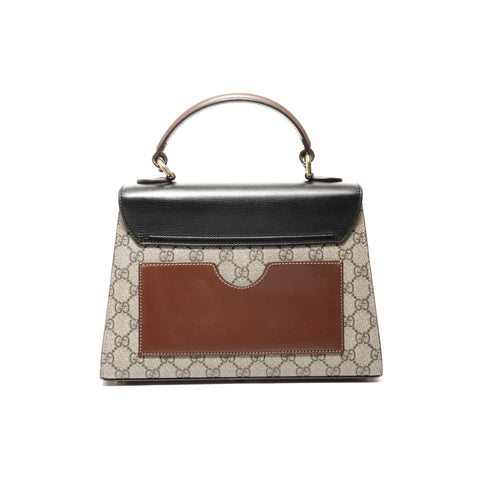 GUCCI Top Handle 2-Way GG Supreme Handbag Brown WS24731