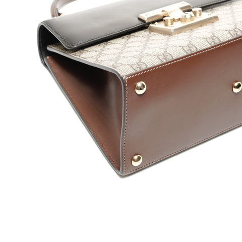 GUCCI Top Handle 2-Way GG Supreme Handbag Brown WS24731