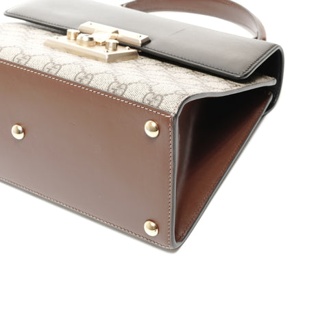 GUCCI Top Handle 2-Way GG Supreme Handbag Brown WS24731