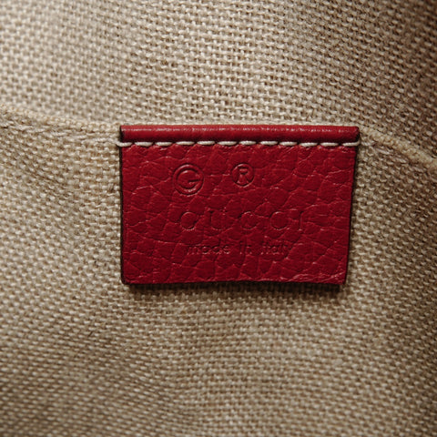 GUCCI Leather 2way Handbag Red WS24732