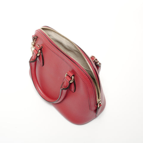 GUCCI Leather 2way Handbag Red WS24732