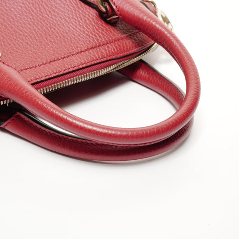 GUCCI Leather 2way Handbag Red WS24732