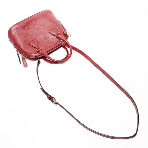 GUCCI Leather 2way Handbag Red WS24732