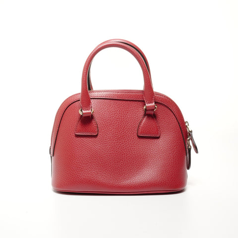 GUCCI Leather 2way Handbag Red WS24732