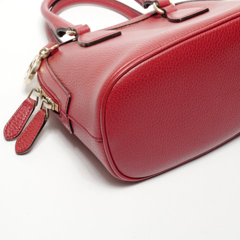 GUCCI Leather 2way Handbag Red WS24732