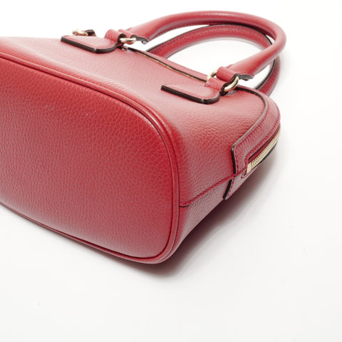 GUCCI Leather 2way Handbag Red WS24732