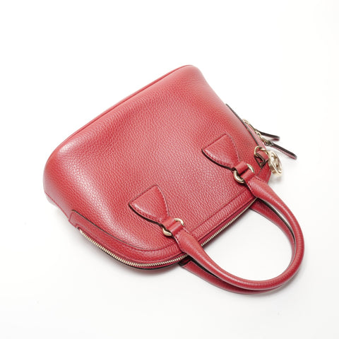 GUCCI Leather 2way Handbag Red WS24732