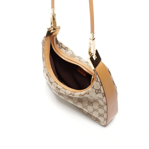 GUCCI GG canvas one belt Shoulder Bag Brown WS24733