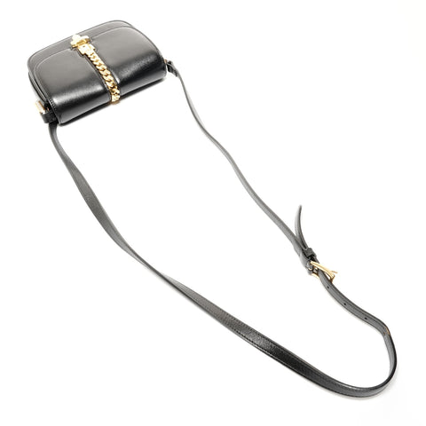 GUCCI Leather Sylvie Mini Shoulder Bag black WS24734