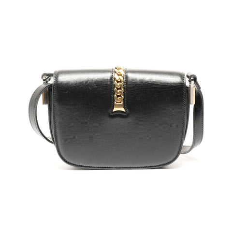 GUCCI Leather Sylvie Mini Shoulder Bag black WS24734