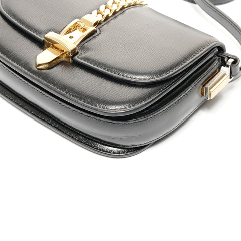GUCCI Leather Sylvie Mini Shoulder Bag black WS24734